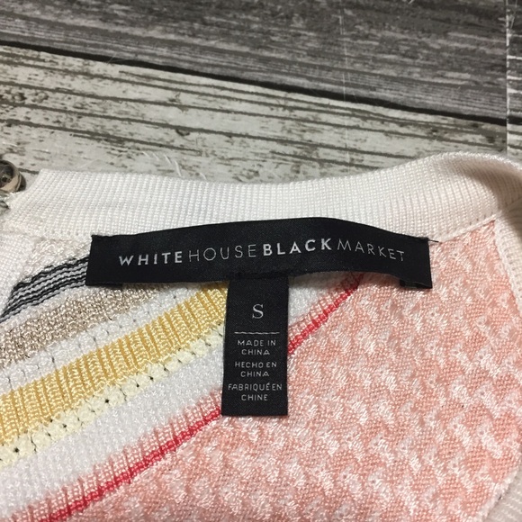White House Black Market Sweater Tank Top Women’s S Knit Stripe (Read) - Picture 9 of 9